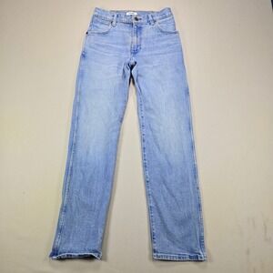 Wrangler Jeans Sunset Mid Rise Straight Light Wash Denim Blue Womens 25 x 29